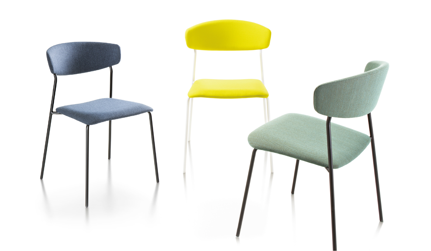 Wolfgang Metal Fornasarig 4 legs with seat and back upholstered Chair