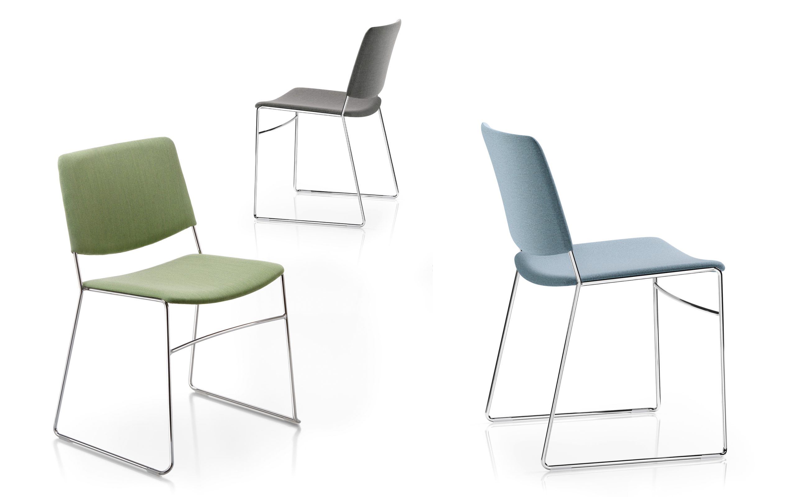Link 60X Fabric Sedia impilabile seduta ergonomica completamente imbottita 4